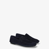 Blue Structured Suede Loafers