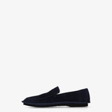 Blue Structured Suede Loafers
