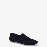 Blue Structured Suede Loafers