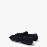 Blue Structured Suede Loafers