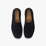 Blue Structured Suede Loafers
