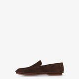 Brown Structured Suede Loafers