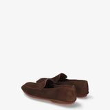 Brown Structured Suede Loafers
