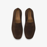 Brown Structured Suede Loafers