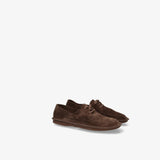 Brown Deconstructed Suede Lace-Up Shoe