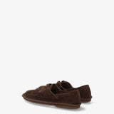 Brown Deconstructed Suede Lace-Up Shoe