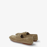 Beige Deconstructed Suede Lace-Up Shoe