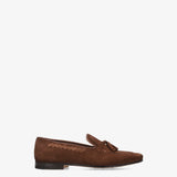 Brown Suede Tassel Loafers