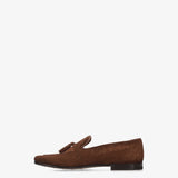 Brown Suede Tassel Loafers