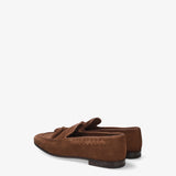Brown Suede Tassel Loafers