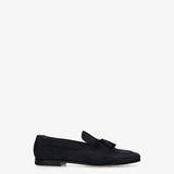 Blue Suede Tassel Loafers