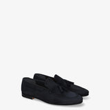 Blue Suede Tassel Loafers