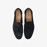Blue Suede Tassel Loafers