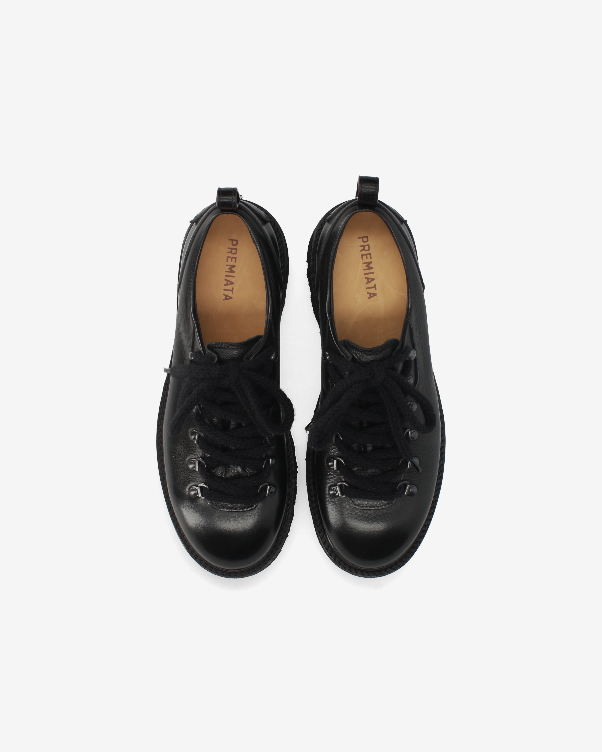 Nodik Leather Lug-Sole Derby Black - Premiata