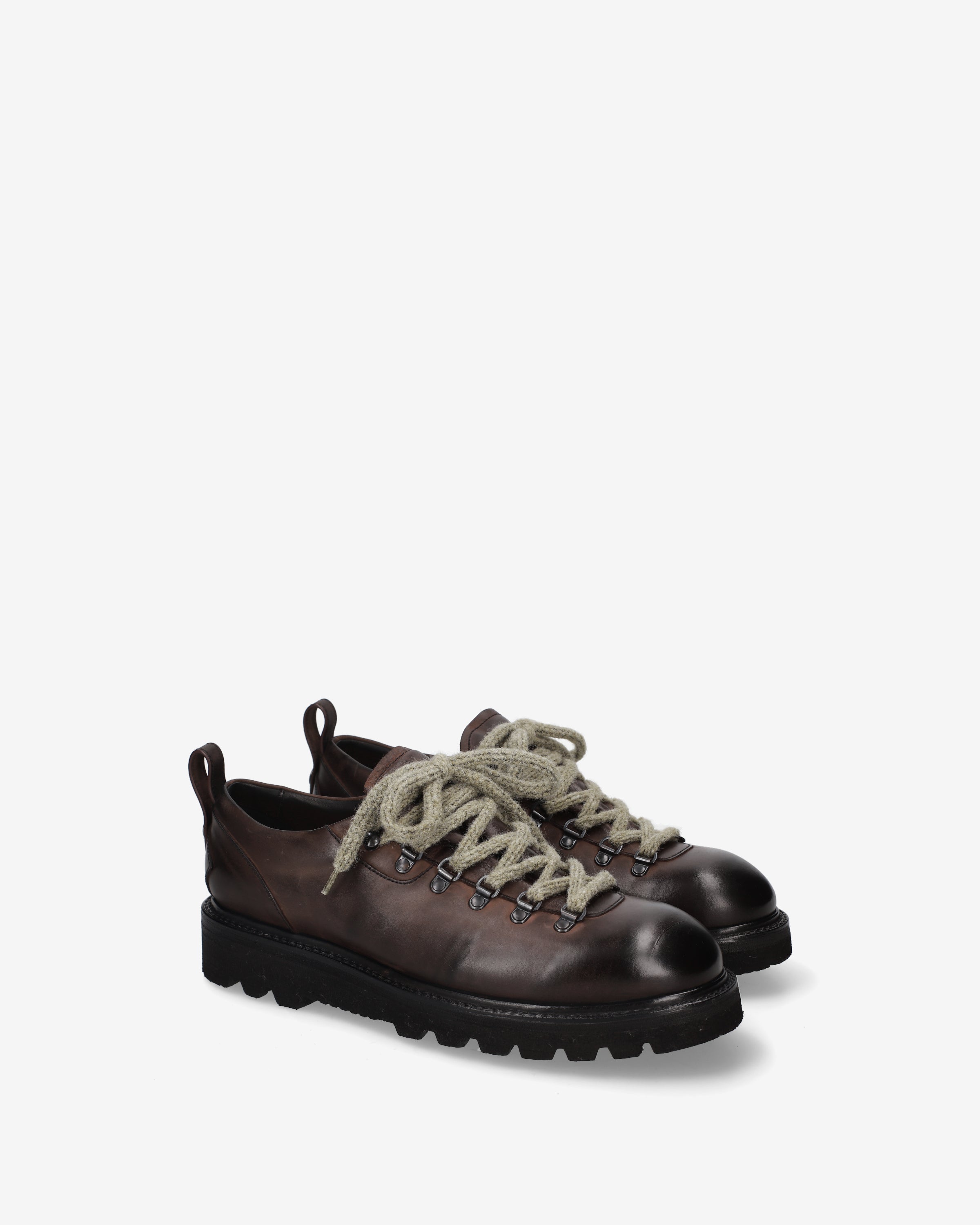 Brush Leather Mountain Derby Dark Brown - Premiata