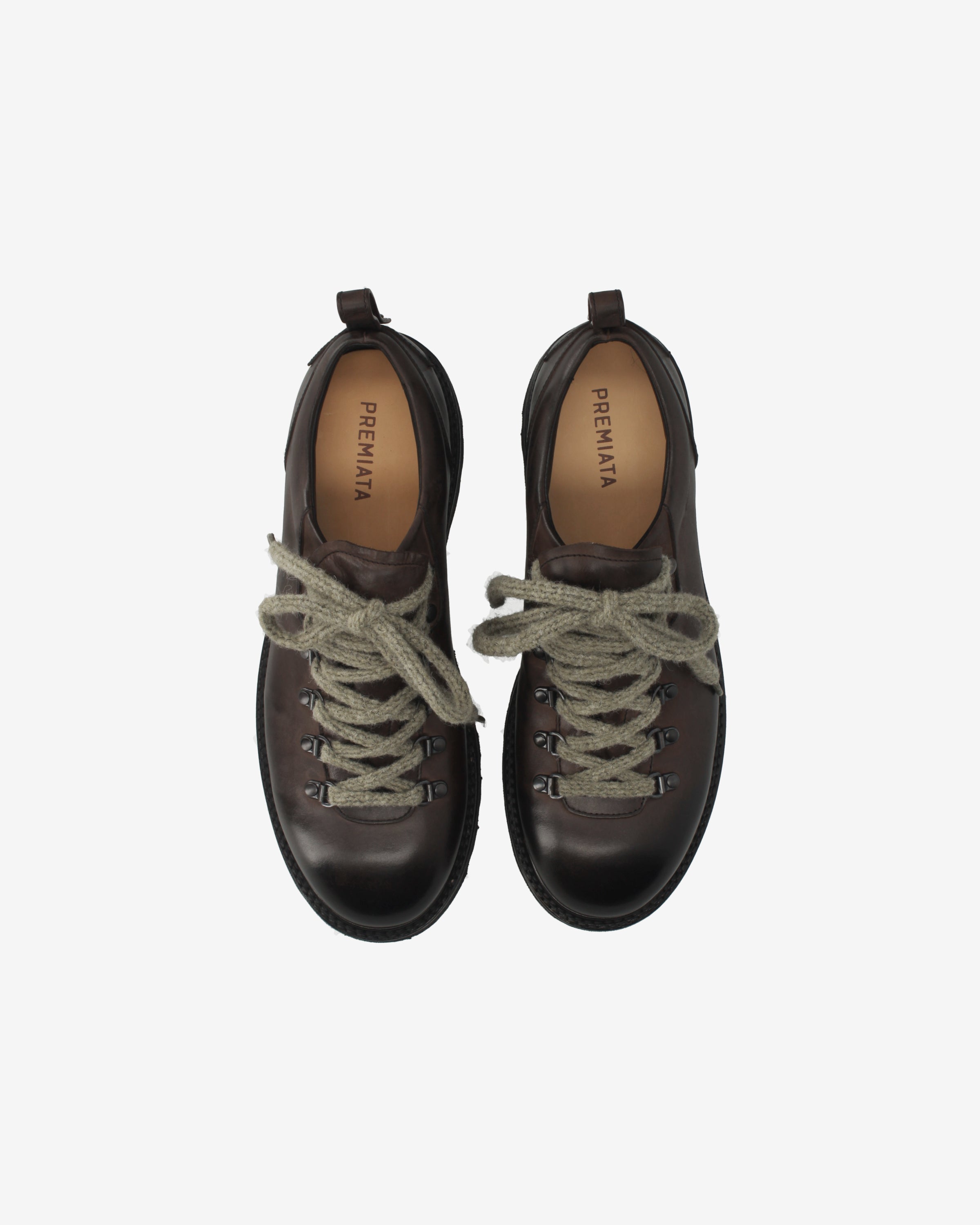 Brush Leather Mountain Derby Dark Brown - Premiata