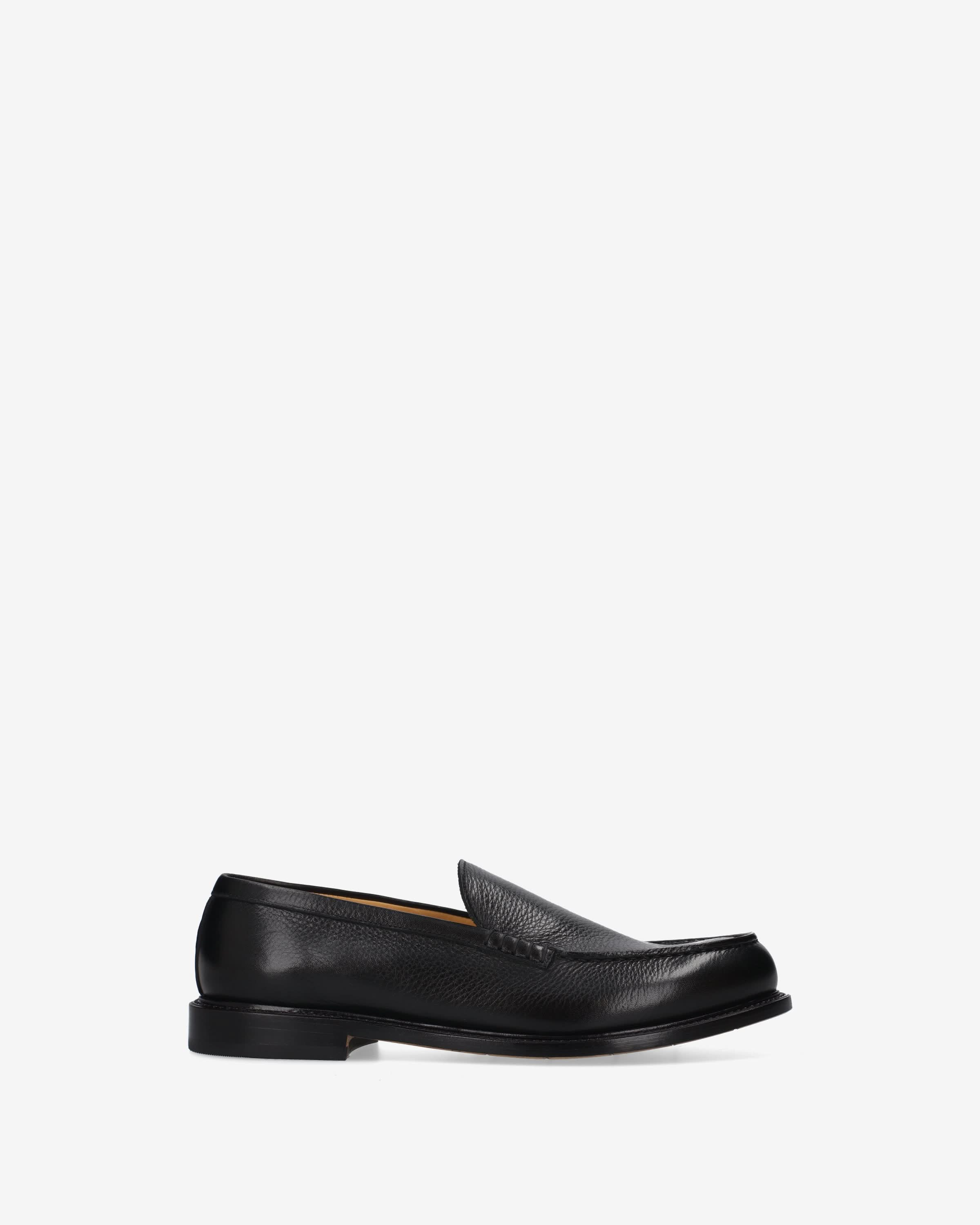 Hammered Leather Loafer Black