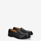 Hammered Leather Loafer Black
