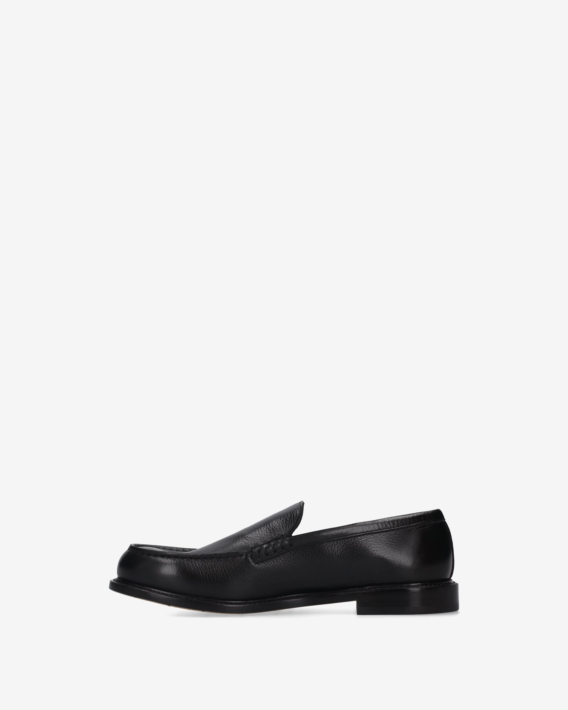 Hammered Leather Loafer Black
