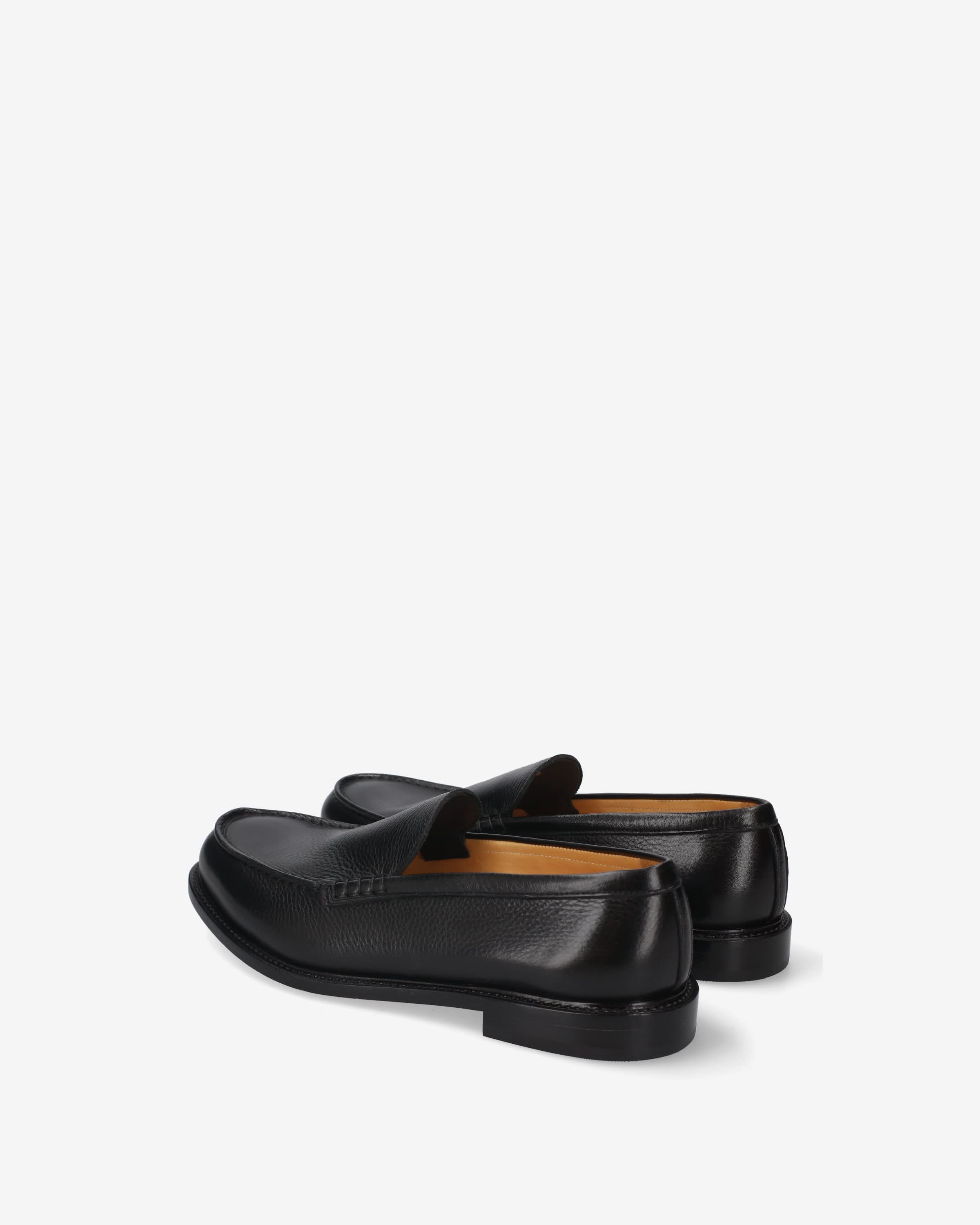 Hammered Leather Loafer Black