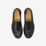 Hammered Leather Loafer Black