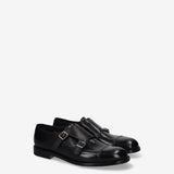 Cap-Toe Double Monk Strap Shoes Black - Premiata