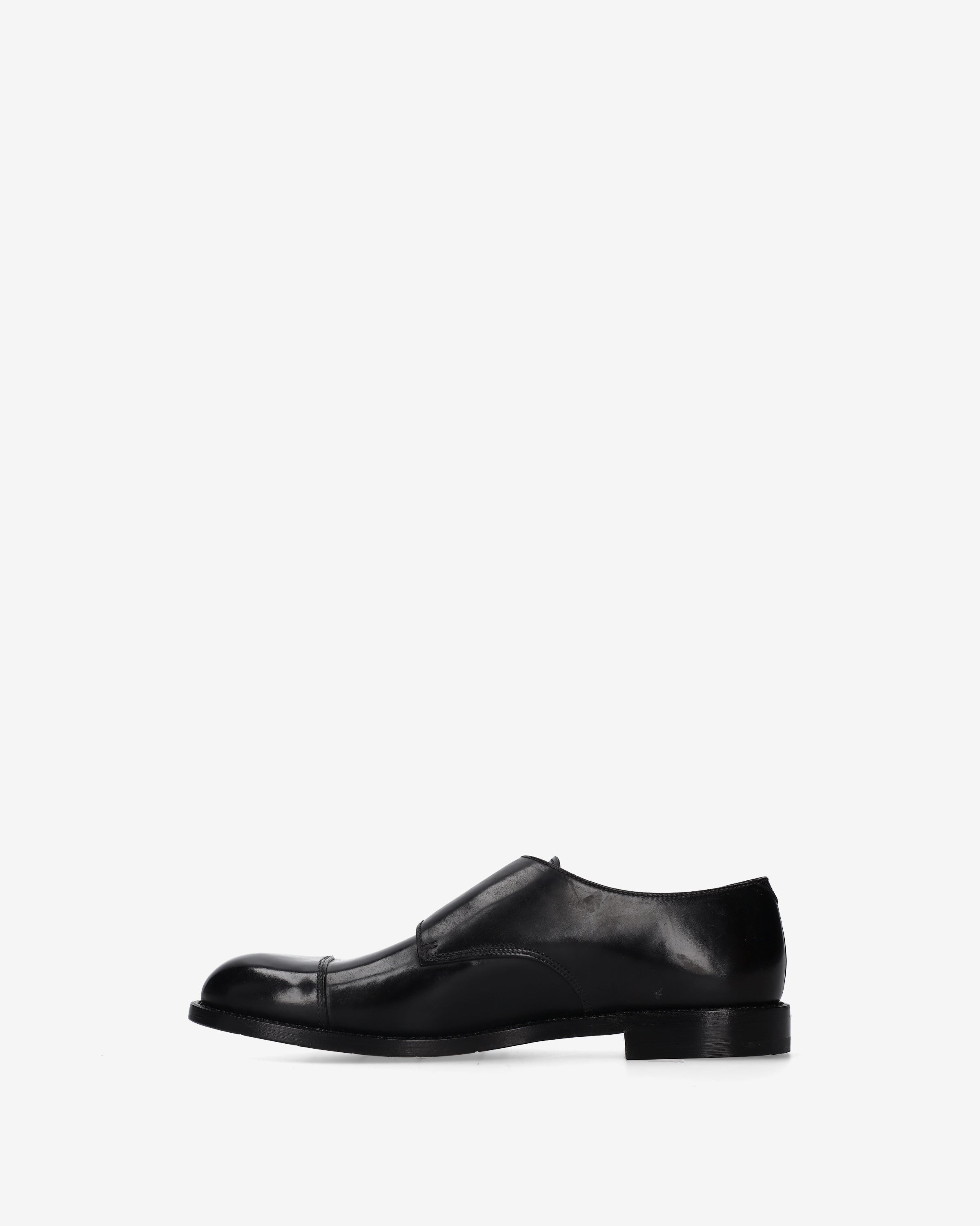 Cap-Toe Double Monk Strap Shoes Black - Premiata