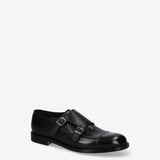 Cap-Toe Double Monk Strap Shoes Black - Premiata