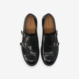 Cap-Toe Double Monk Strap Shoes Black - Premiata
