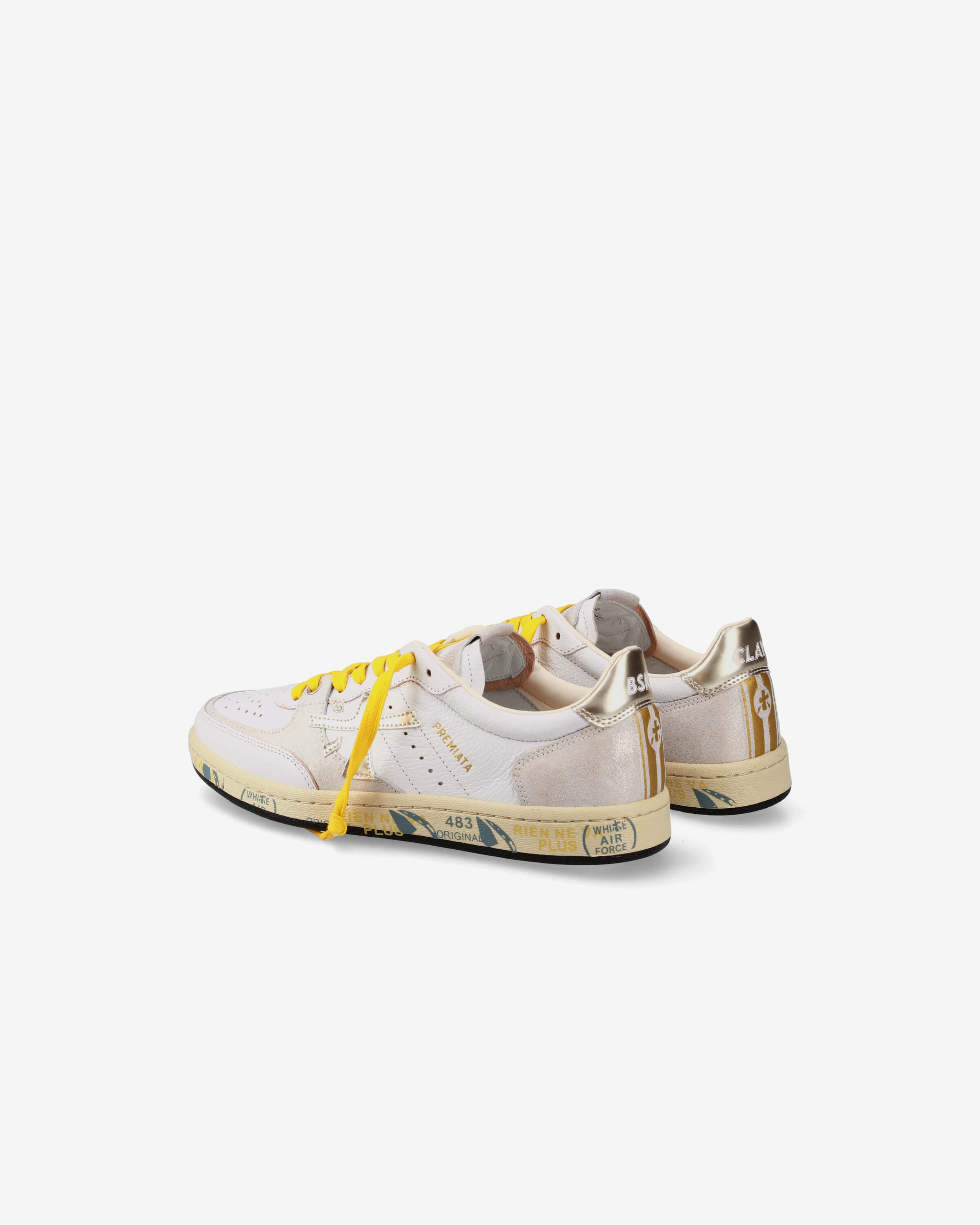 PREMIATA スニーカー ベージュ/レッド/グリーン　ほぼ未使用　38サイズ Basket Clay Sneakers – Unisex Leather and Suede Style – Premiata.us