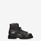 Shearling-Lined Leather Combat Boots Black - Premiata