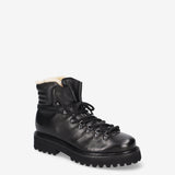 Shearling-Lined Leather Combat Boots Black - Premiata