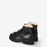 Shearling-Lined Leather Combat Boots Black - Premiata