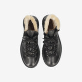 Shearling-Lined Leather Combat Boots Black - Premiata