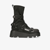 Peg Satin and Velcro Booties M6378A Ankle Boot