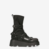 Peg Satin and Velcro Booties M6378A Ankle Boot