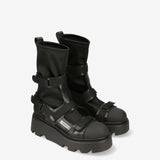 Peg Satin and Velcro Booties M6378A Ankle Boot