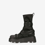 Peg Satin and Velcro Booties M6378A Ankle Boot
