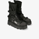 Peg Satin and Velcro Booties M6378A Ankle Boot