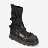 Peg Satin and Velcro Booties M6378A Ankle Boot