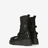 Peg Satin and Velcro Booties M6378A Ankle Boot