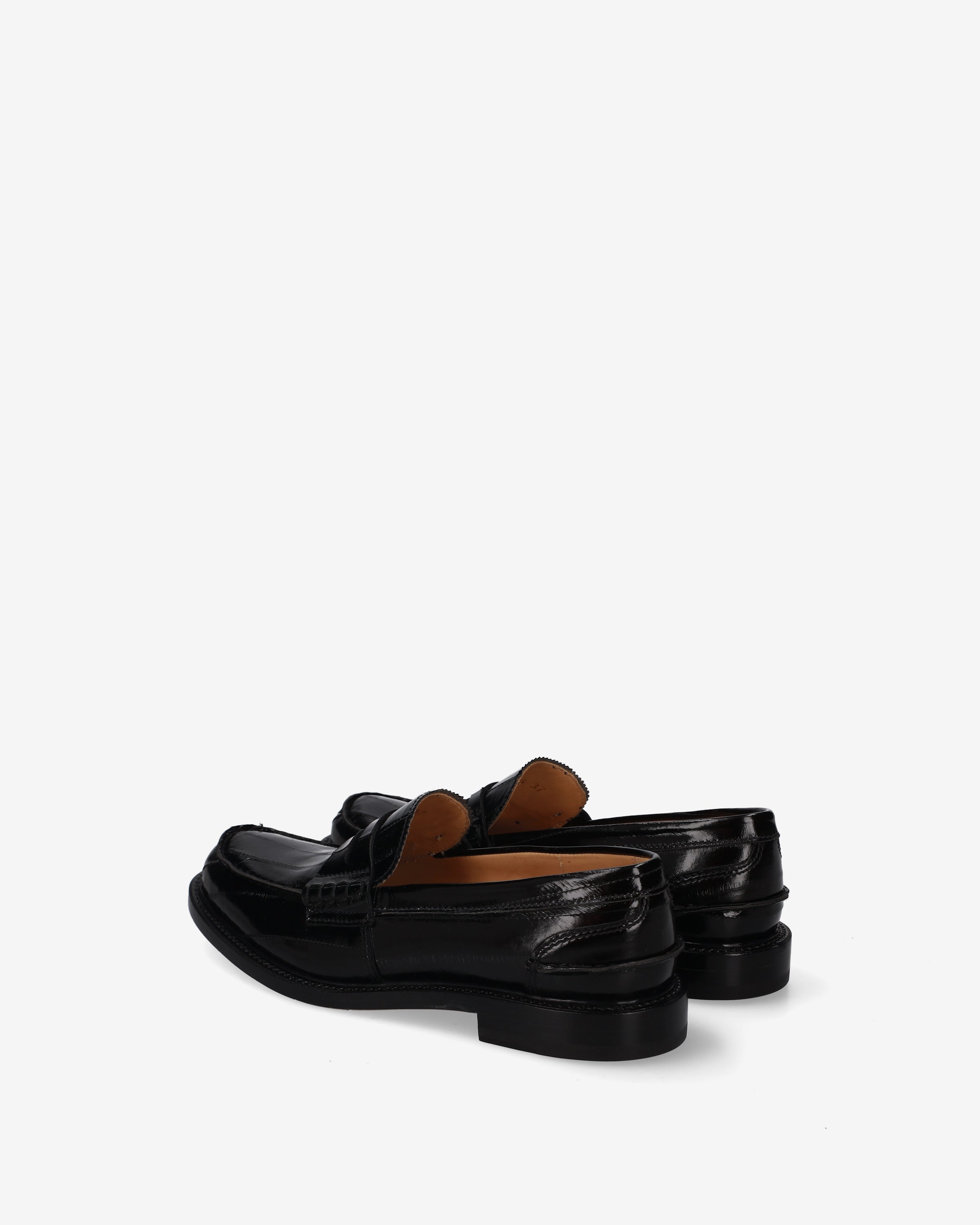 Eel Leather Penny Loafers Black - Premiata