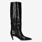 Glossy Tex Leather Slouch Boots Black - Premiata