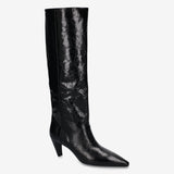 Glossy Tex Leather Slouch Boots Black - Premiata