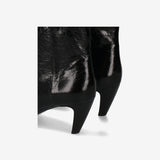 Glossy Tex Leather Slouch Boots Black - Premiata