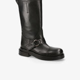 Black Leather Boots M6813G