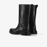 Black Leather Boots M6813G