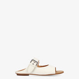 Bebè Sabot with Suede Buckle and Island Flat Heel
