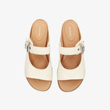 Bebè Sabot with Suede Buckle and Island Flat Heel