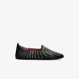 Black Leather Studded Shoes